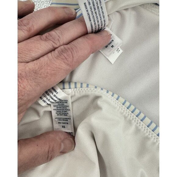 VINEYARD VINES 2 piece bikini swimsuit strapless bandeau padded cups blue XS M - Picture 9 of 10